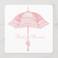 Pink Parasol Umbrella Baby Girl Shower