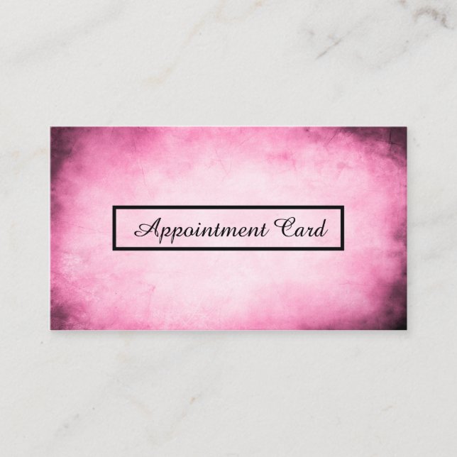 pink parchment appointment reminder card (Front)