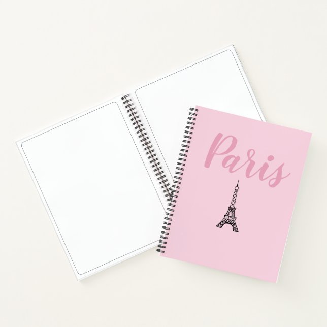 Pink Paris Eiffel Tower Art Sketchbook  Notebook (Inside)