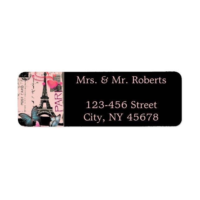 pink paris eiffel tower destination wedding (Front)