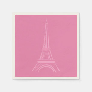 Pink Paris Eiffel Tower Paper Napkins