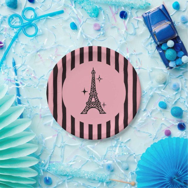 Pink Paris Eiffel Tower Party Plates (Party)
