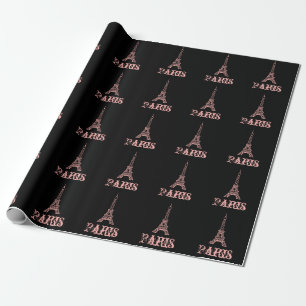Pink Paris Eiffel Tower Wrapping Paper 