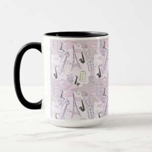 Pink Paris Musical Cats Coffee Mug