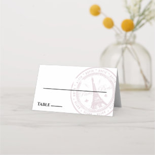 Pink Paris Passport Place Card