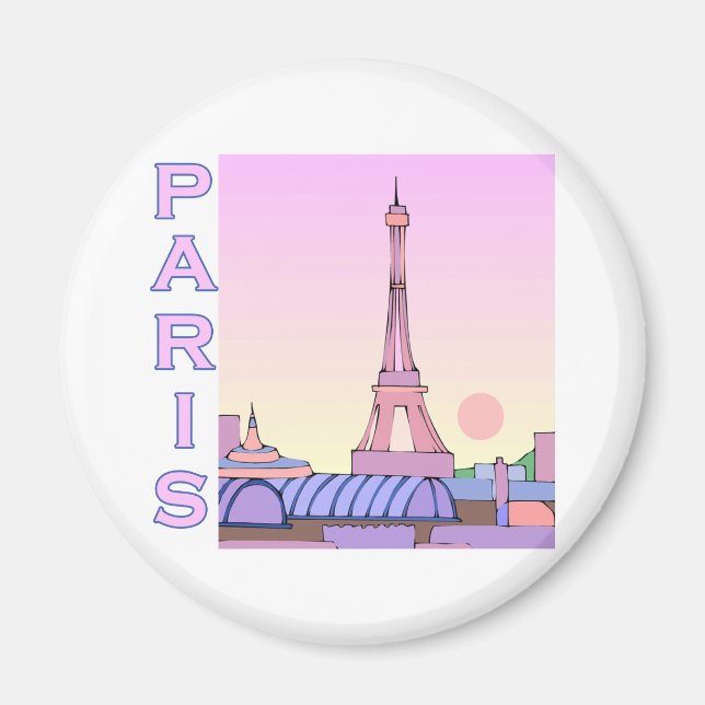 Pink Paris Sunset Products Magnet (Front)