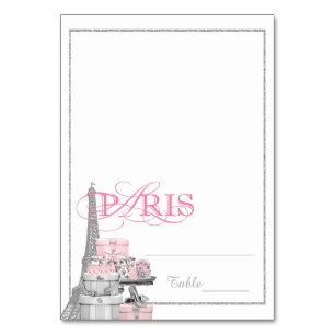 Pink Paris Tented Escort Cards