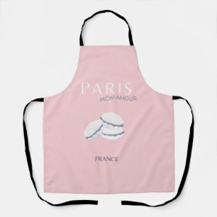 Pink Paris Travel Art Pastel Preppy Macarons  Apron