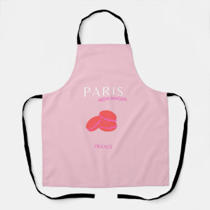 Pink Paris Travel Art Preppy Macarons  Apron