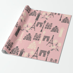 Pink Paris Wrapping Paper