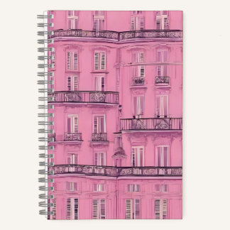 Pink Parisian Apartment Facade Pattern | Elegant F Notebook