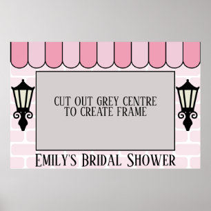 Pink Parisian Bridal Shower photo frame poster