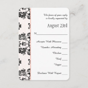 Pink Parisian Eiffel Tower RSVP Wedding Card
