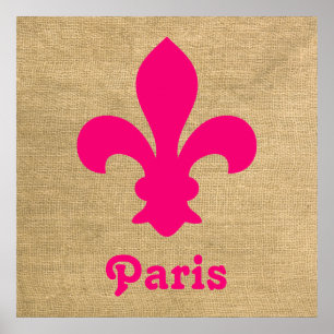 Pink Parisian Moods Fleur de Lys Poster