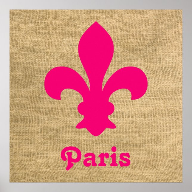 Pink Parisian Moods Fleur de Lys Poster (Front)