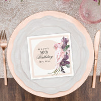 Pink Parrot Boho Botanical 50th Birthday