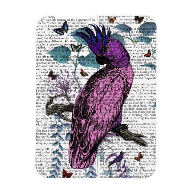 Pink Parrot Magnet (Vertical)
