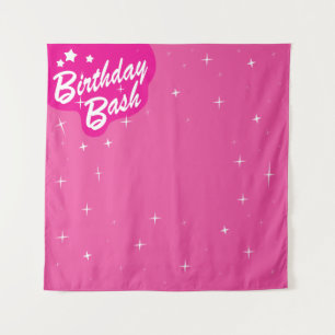 Pink Party Backdrop - Girl's Birthday Party Tapestry
