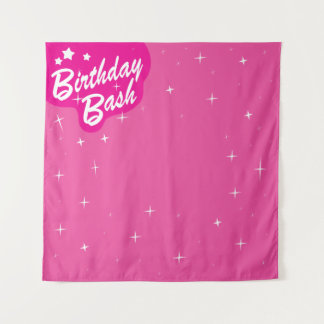 Pink Party Backdrop - Girl's Birthday Party Tapestry