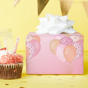 Pink Party Balloons Wrapping Paper