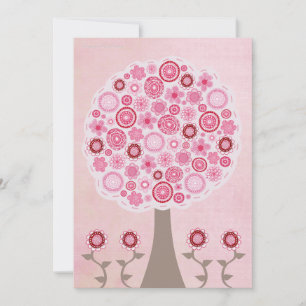 Pink Party Birthday Designer Tree Invitation