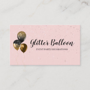 Pink Party Decoration Event Planner Celebration Business Card