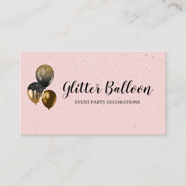 Pink Party Decoration Event Planner Celebration Business Card (Front)