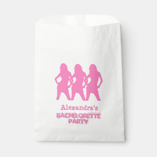 Pink party girls personalised bachelorette party favour bags