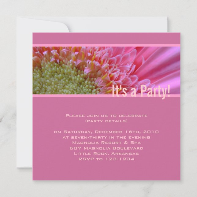 Pink Party Invitation (Front)
