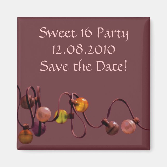 Pink Party Lights Magnet (Front)