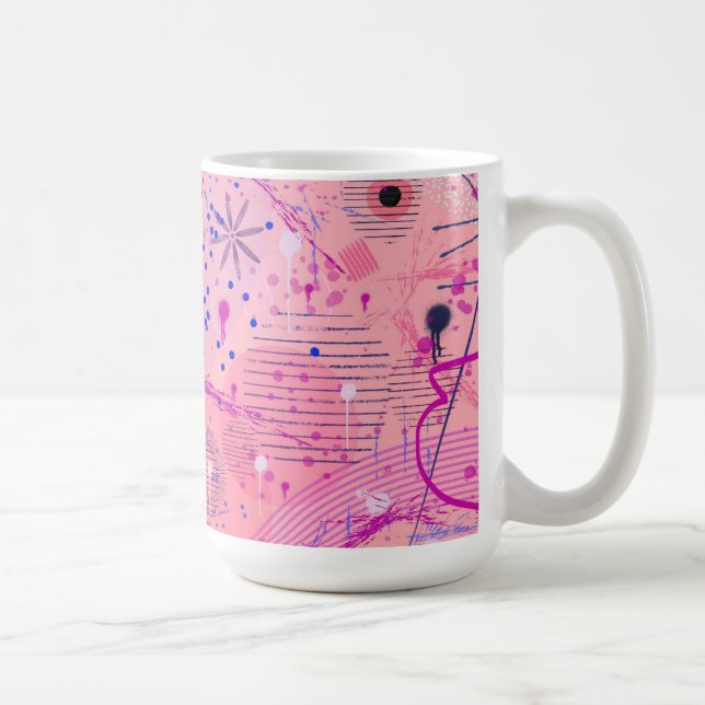 Pink Party Maximalist Art Coffee Mug (Right)