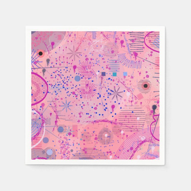 Pink Party Maximalist Art Napkin (Front)
