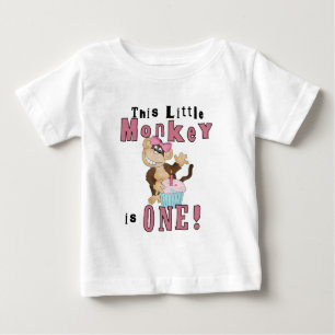 Pink Party Monkey 1st Birthday Tshirts and Gifts