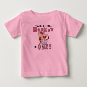 Pink Party Monkey 1st Birthday Tshirts and Gifts