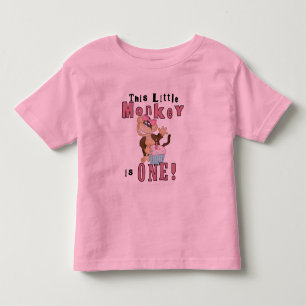 Pink Party  Monkey 1st Birthday Tshirts and Gifts