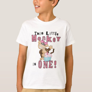 Pink Party Monkey 1st Birthday Tshirts and Gifts