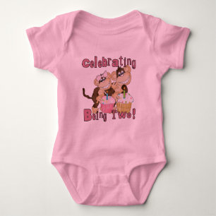 Pink Party Monkey 2nd Birthday Tshirts and Gifts