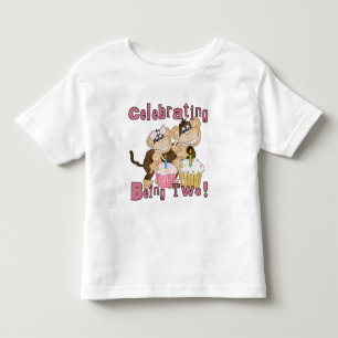 Pink Party Monkey 2nd Birthday Tshirts and Gifts