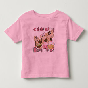 Pink Party Monkey 3rd Birthday Tshirts and Gifts