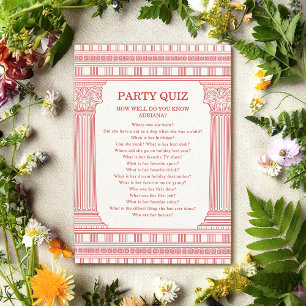 Pink Party Quiz Goddess Party with temple columns Invitation