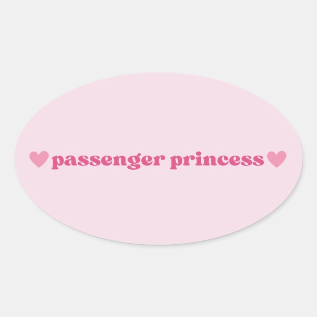 Pink Passenger Princess Sticker - Fun Girly Design (Front)