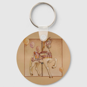 PINK PASSION CAROUSEL HORSE KEY RING