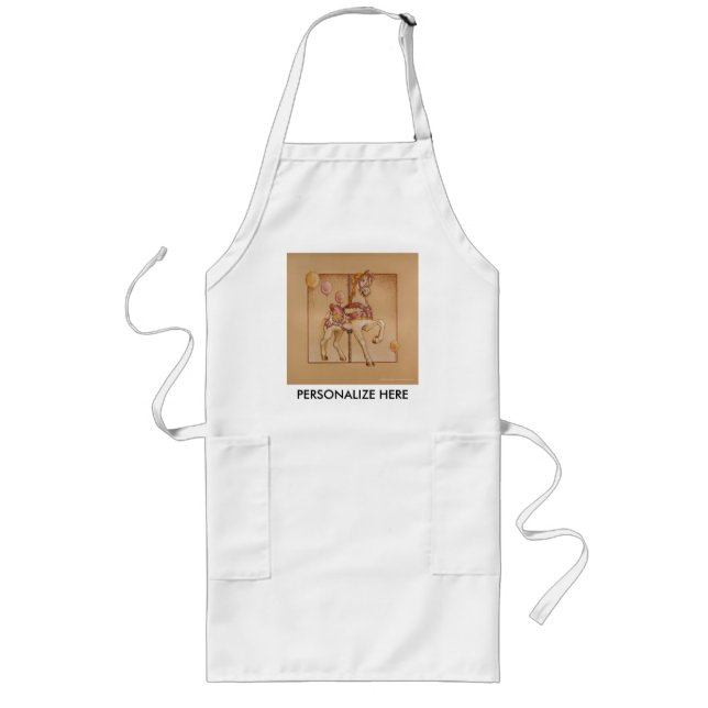 PINK PASSION CAROUSEL HORSE LONG APRON (Front)