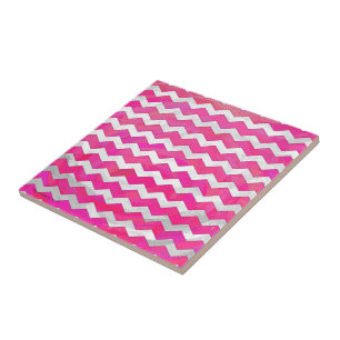 Pink Passion Chevron Pattern Tile