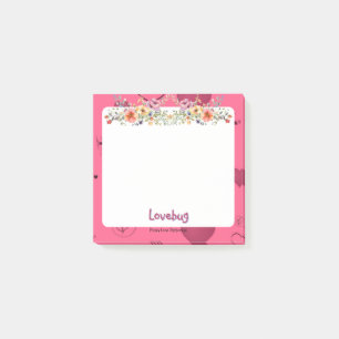 Pink Passion Heart Post-it Notes