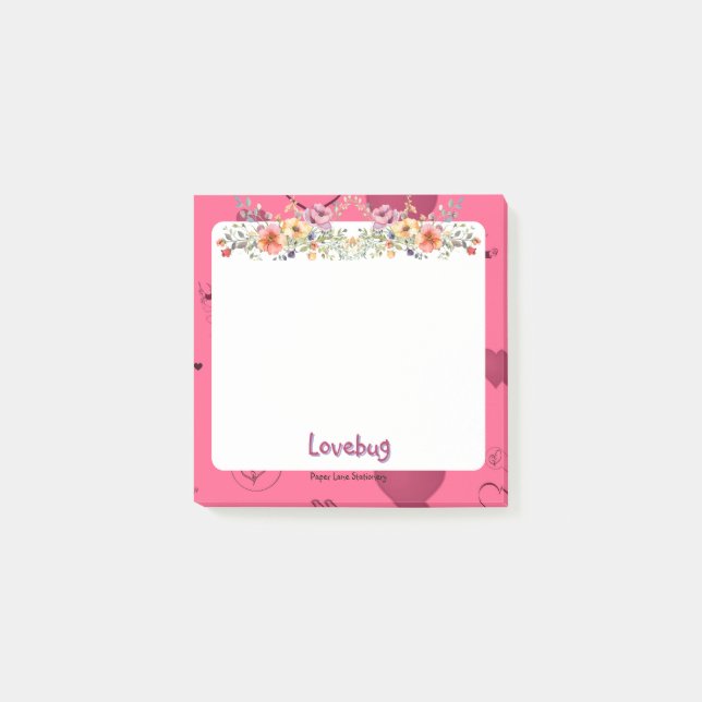 Pink Passion Heart  Post-it Notes (Front)