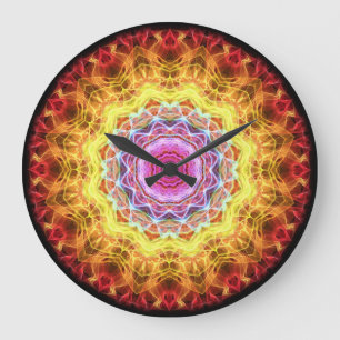 Pink Passion kaleidoscope Large Clock