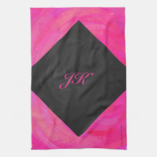 Pink Passion Monogram Tea Towel