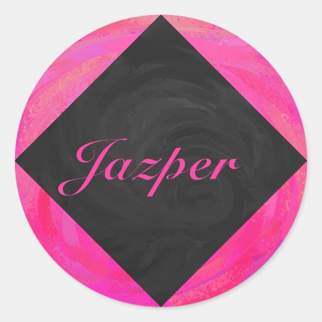 Pink Passion Personalised Classic Round Sticker (Front)