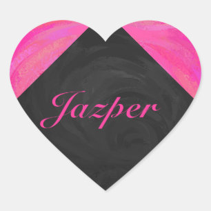 Pink Passion Personalised Heart Sticker